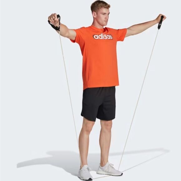 NWT AEROREADY WORKOUT SILICONE PRINT LINEAR LOGO TRAINING TEE - Picture 4 of 9